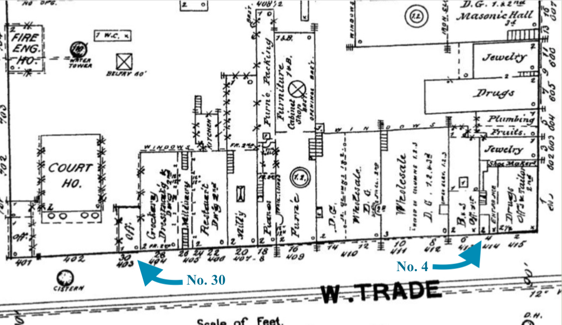 w_trade_charlotte_1890_sanborn_map Annotated