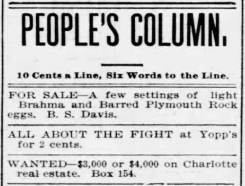 YOPP'S Fight, 1897 ad