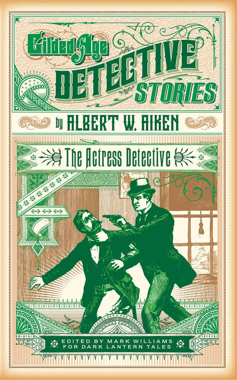 Detective Stories Book Cover with vintage design and characters.